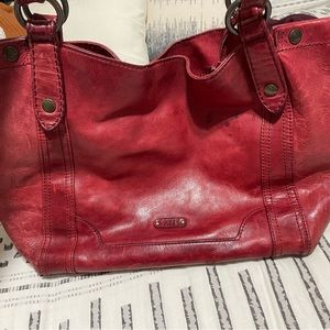 Frye red leather purse